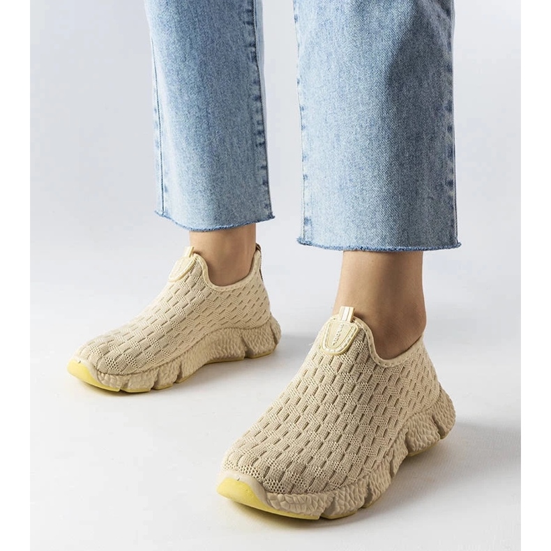 D/GMR Zapatillas slip-on deportivas beige claro de Obenor D/GMR Zapatillas slip-on deportivas beige claro de Obenor