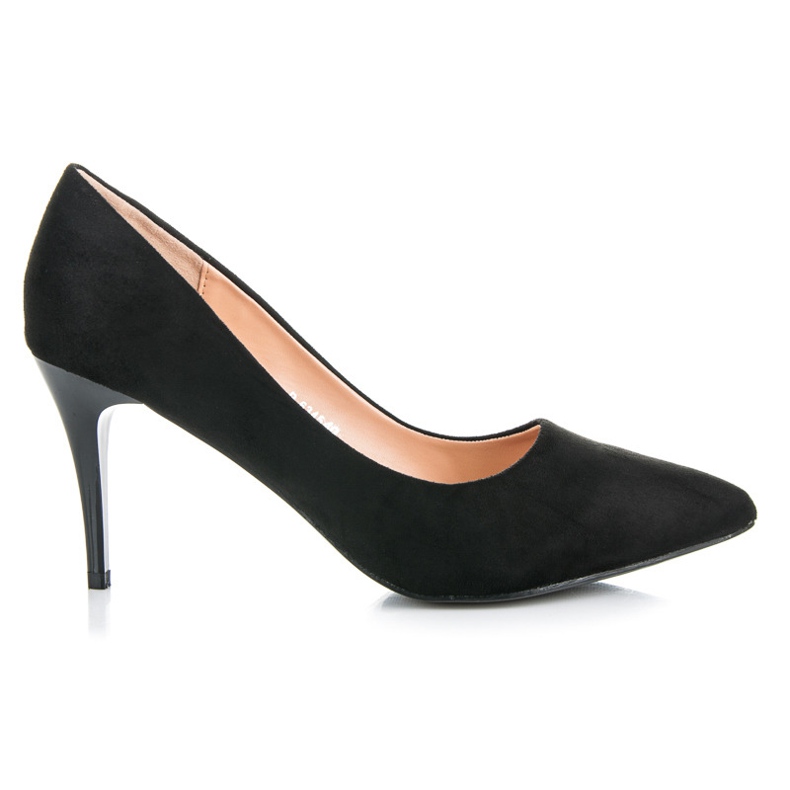 Ideal Shoes Tacones altos de gamuza negro