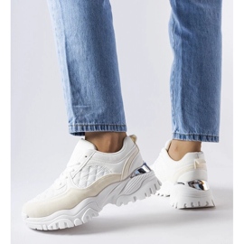 D/GMR Zapatillas blancas con aplicación plateada de Esquibel. blanco