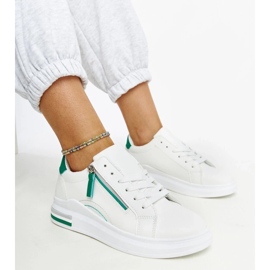 D/GMR Zapatillas blancas con inserciones verdes Anaunia blanco