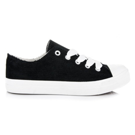 Ideal Shoes Zapatillas de pana negro