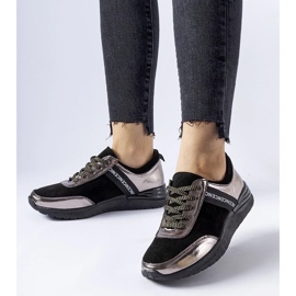 D/GMR Zapatillas de cuero negras y grises de Castelfidardo negro D/GMR Zapatillas de cuero negras y grises de Castelfidardo negro