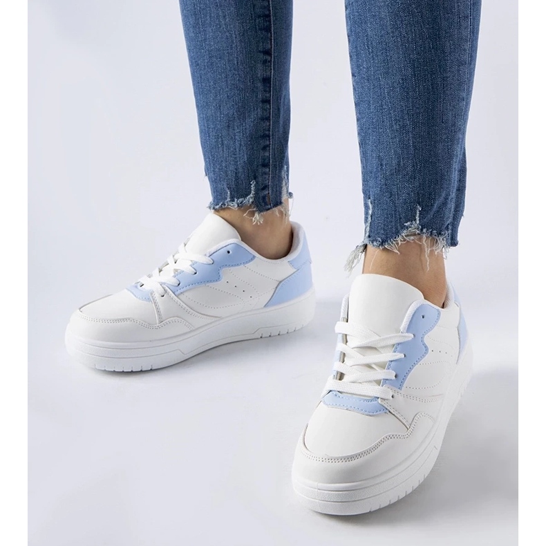 D/GMR Zapatillas blancas con detalles en azul de Fournie blanco