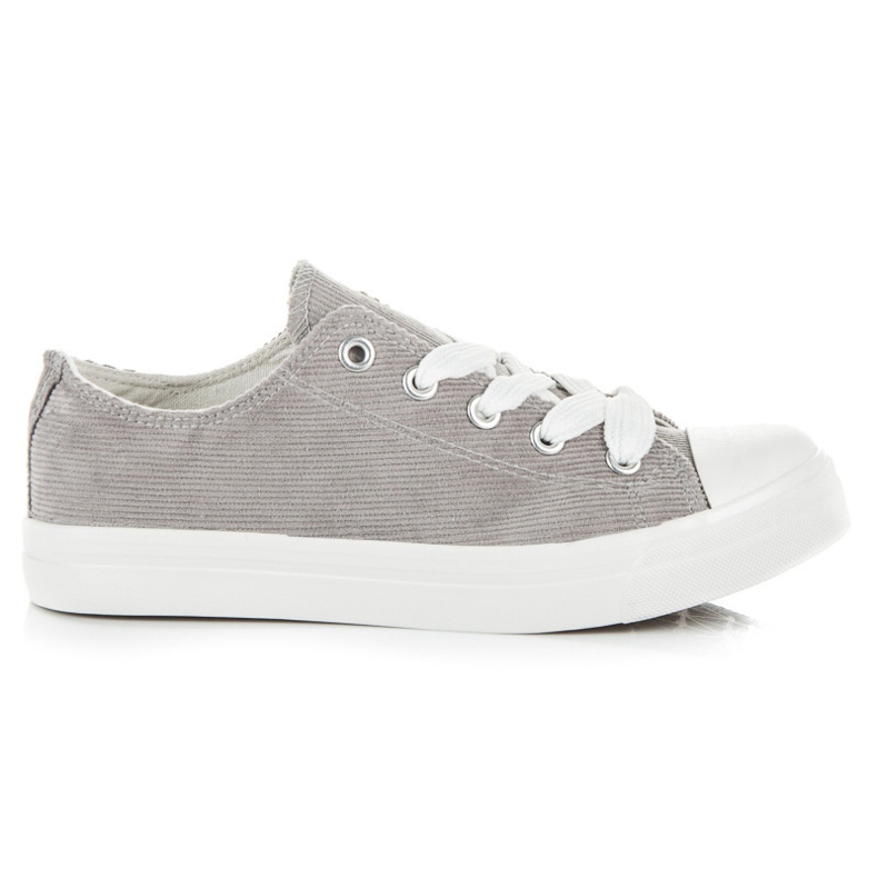 Ideal Shoes Zapatillas de pana gris