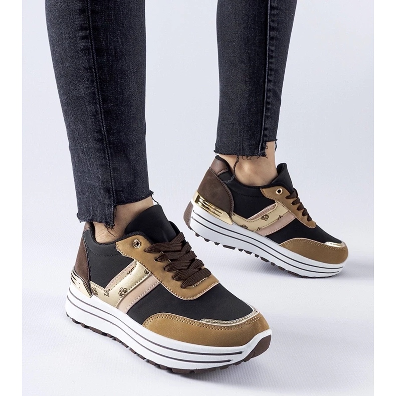 D/GMR Zapatillas Provinciale marrón con plataforma