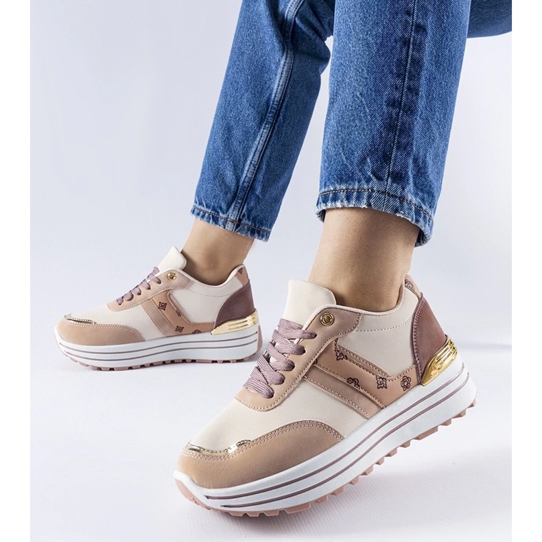 D/GMR Zapatos con plataforma Provinciale rosa y beige rosado
