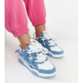 D/GMR Zapatillas azules con inserciones de tejido Melilot. blanco
