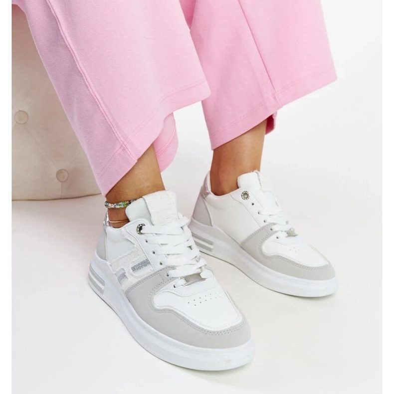 D/GMR Zapatillas blancas y grises con plataforma Negisti. blanco