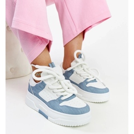 D/GMR Zapatillas blancas y azules con plataforma Szekeres. blanco D/GMR Zapatillas blancas y azules con plataforma Szekeres. blanco