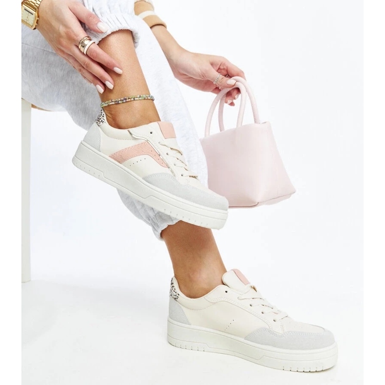 D/GMR Zapatillas Walda blancas con plataforma beige