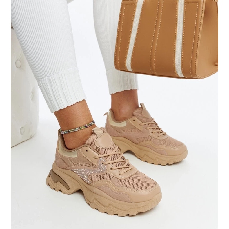 D/GMR Deportivas marrones con plataforma decoradas con circonitas Maras marrón D/GMR Deportivas marrones con plataforma decoradas con circonitas Maras marrón