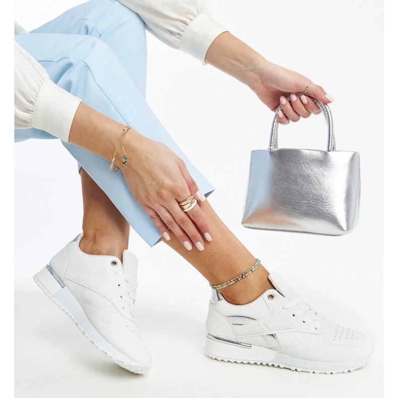 D/GMR Zapatillas Tasnim de piel de serpiente blancas blanco D/GMR Zapatillas Tasnim de piel de serpiente blancas blanco