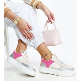 D/GMR Zapatillas blancas y rosas con suela gruesa Rumai. rosado