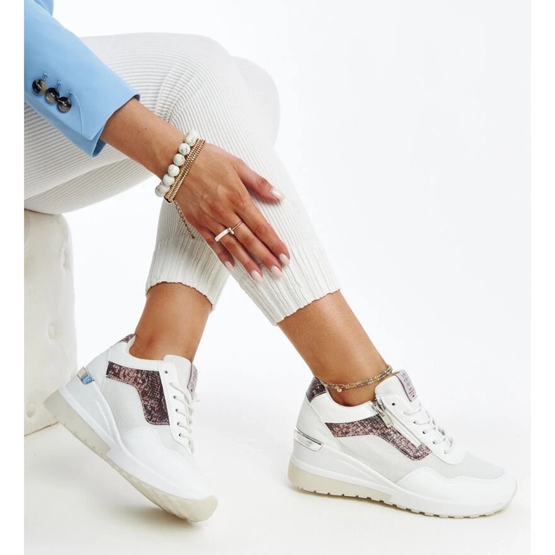 Deportivas cuña de mujer blancas de Cross Jeans blanco