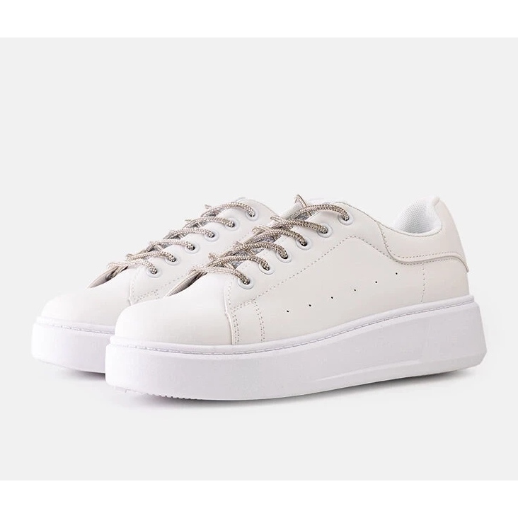 D/CEO Zapatillas blancas con llamativo adorno Asmait. blanco