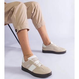 D/CEO Zapatillas beige en la plataforma de costura de Puente