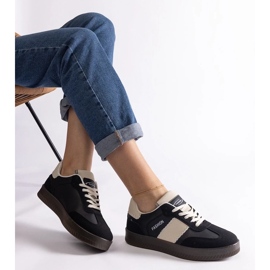 D/CEO Zapatillas negras con plataforma y pespunte Puente. negro