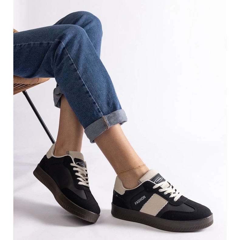 D/CEO Zapatillas negras con plataforma y pespunte Puente. negro