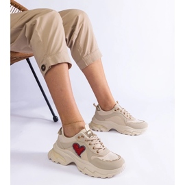 D/CEO Deportivas plataforma beige corazón Martinez