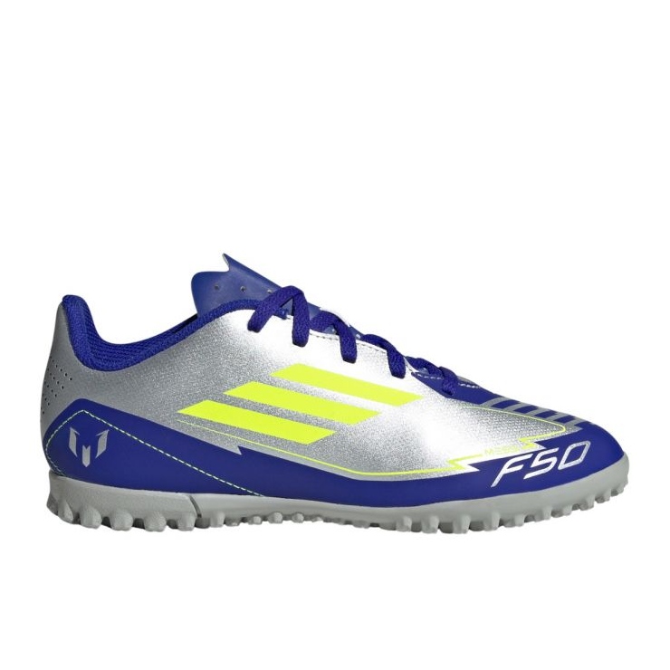 Adidas F50 Club Messi TF IH0923 Silver-Blue Football Shoes plata