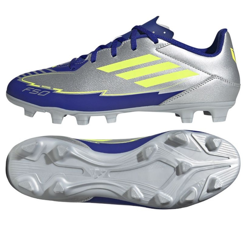 Adidas f50 club fg/mg ih0916 zapatos blue plateados plata