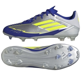 Adidas F50 League FG/MG IH0918 Silver-Blue Shoes plata