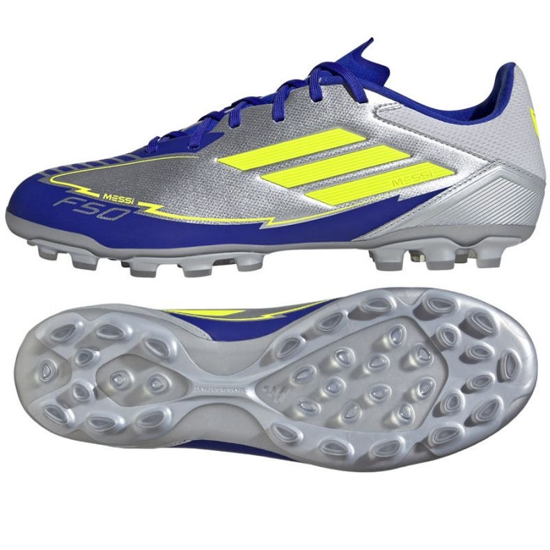 Adidas F50 League Messi 2G/3G AG JR8057 Silver-Blue Zapatos plata