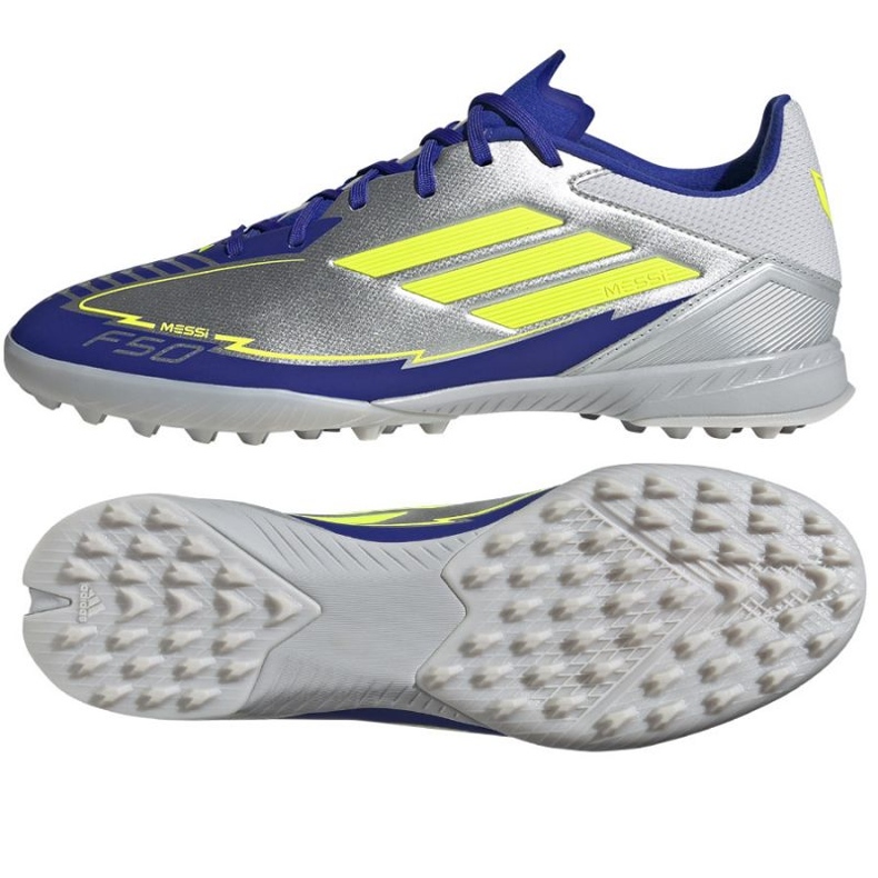 Adidas F50 League Messi TF IH0919 Silver-Blue plata