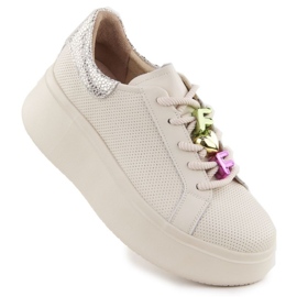 Zapatos deportivos en la plataforma Filippo Paw588a beige