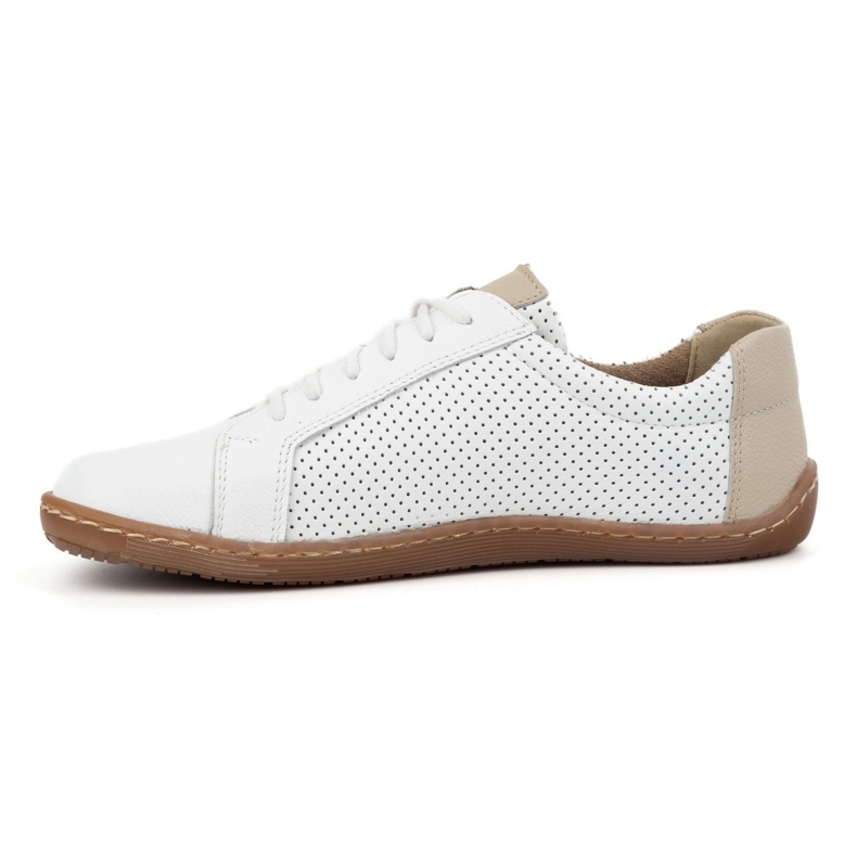 Olivier Zapatos de cuero minimalista de mujeres modelos perforados 1243 blanco