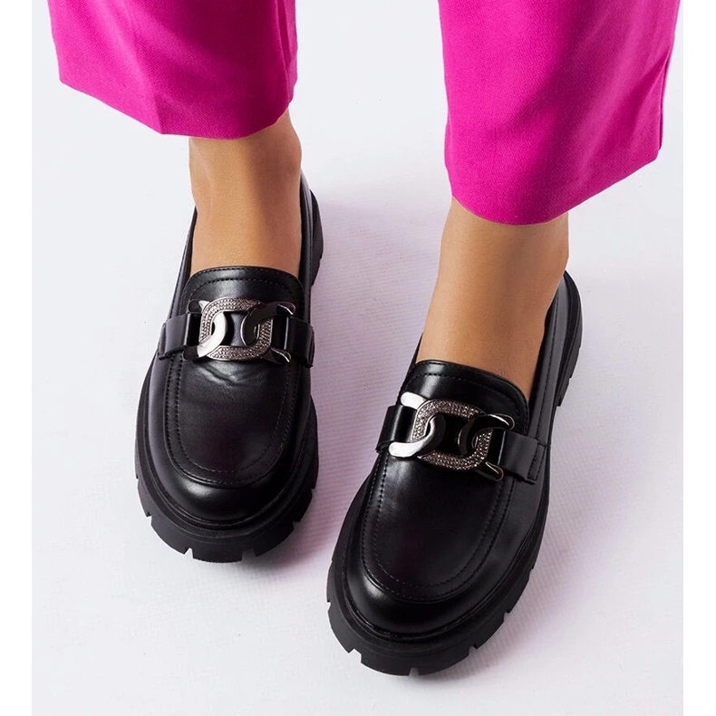 D/CEO Mocasines elegantes negros con pedrería de Mories