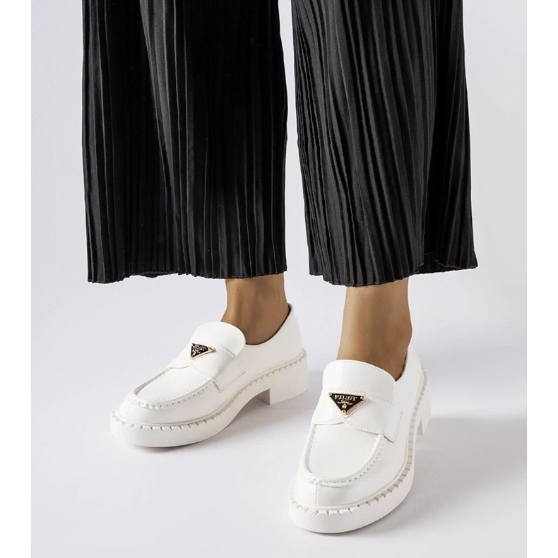 D/CEO Mocasines de mujer Milne blancos D/CEO Mocasines de mujer Milne blancos