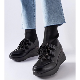D/CEO Botas calcetín cuña negra Rochon negro