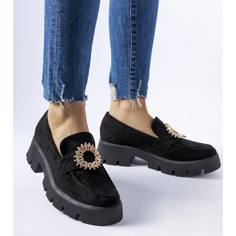 D/CEO Mocasines negros decorados con hebilla Stanislas D/CEO Mocasines negros decorados con hebilla Stanislas