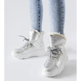 D/CEO Botas de nieve Stringer con aislamiento blanco y plateado plata