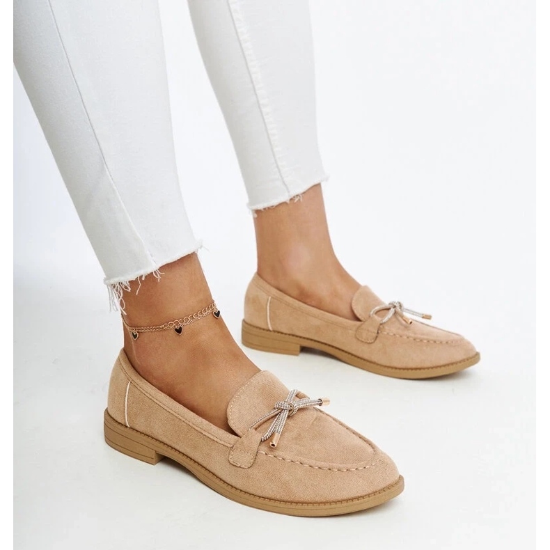 D/CEO Mocasines beige con lazo decorativo de Endike