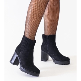 D/CEO Botines negros con tacón enorme, ante ecológico Dunyana D/CEO Botines negros con tacón enorme, ante ecológico Dunyana