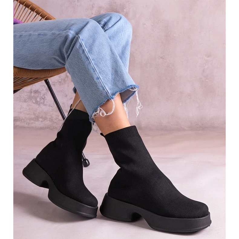D/CEO Botines negros con parte superior flexible de Evel