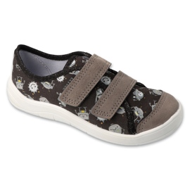 Zapatillas para niños de Befado para velcro 772x019 negro y gris
