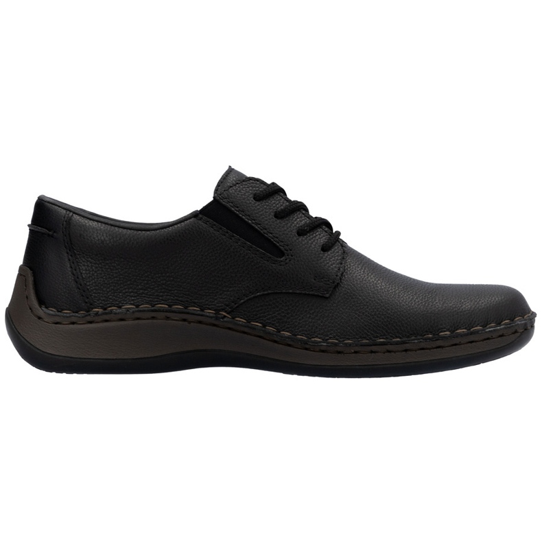 Confort Shoes de cuero para hombres Rieker 05211-00 Negro