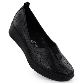Zapatos de mujer Slip-on Openwork Black Jezzi RMR1840-13 negro