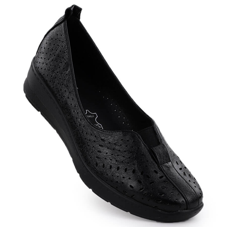 Zapatos de mujer Slip-on Openwork Black Jezzi RMR1840-13 negro