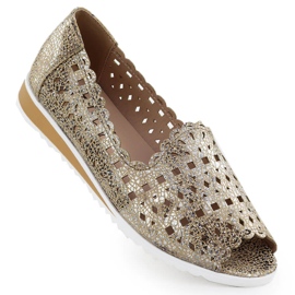 Zapatos de Openwork para mujeres de Jezzi Golden Jezzi ASA135-1 dorado
