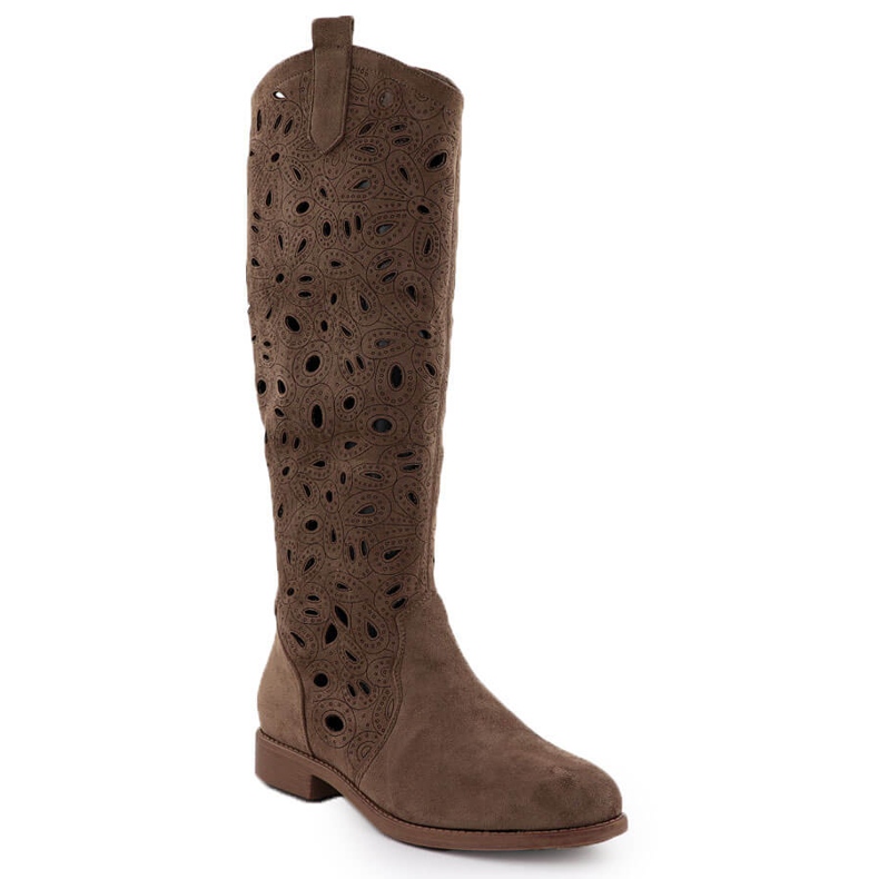Botas de pura femenina Brown Sede S.Barski Hy51-176 marrón