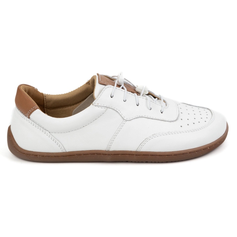 Kampol Zapatos de cuero minimalistas descalzos 500/b blanco
