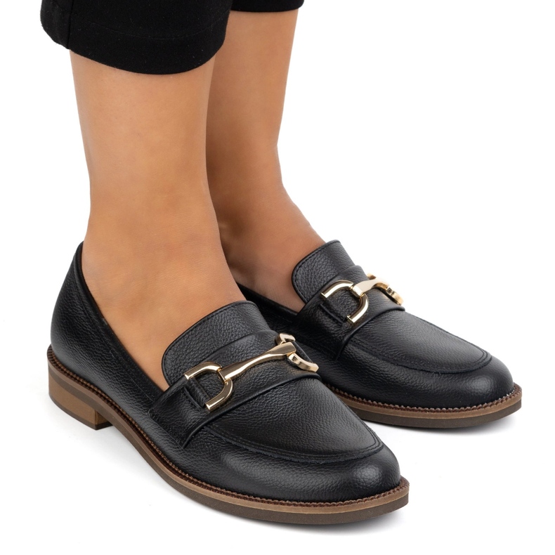 Exquisite Bombas de cuero para mujeres 1510Ex Negro