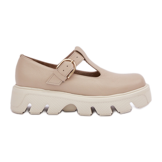 Zapatos de cuero con un beige de Zazoo 20183 Zapatos de cuero con un beige de Zazoo 20183