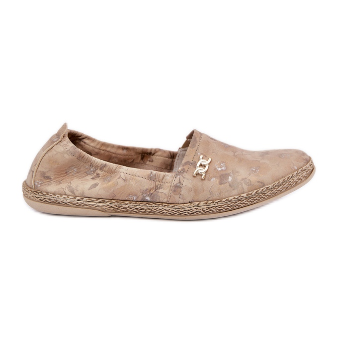 Elegantes alpargatas de ante con flores de mujer Zazoo 10177 beige