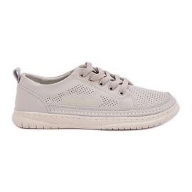 Zapatillas de cuero para mujeres gris Zapatillas de cuero para mujeres gris