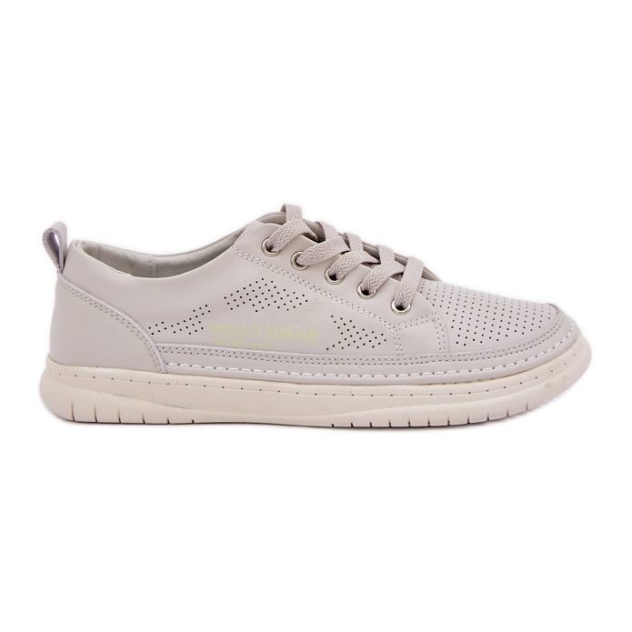 Zapatillas de cuero para mujeres gris